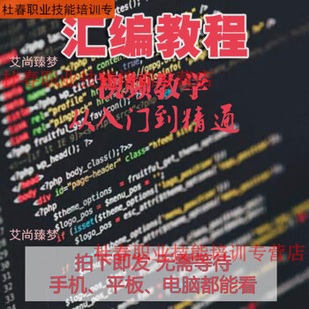 Assembly language video tutorial, complete set of program data structure introductory self-study zero-based learning tutorial video, network disk delivery