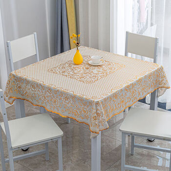 Fantasy square tablecloth waterproof and anti-scalding no-wash color table mat mahjong tablecloth coffee table tablecloth cover cloth for home use gold 08 gold square 135x135cm