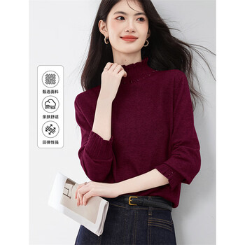 Xinfeiyu half turtleneck sweater sweater for women 25 autumn and winter new style bottoming shirt with a high-end feel and can be worn outside with a versatile top