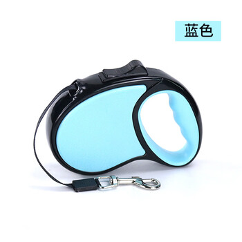 Tiger pet retractable traction rope portable small and medium-sized dog rope pet supplies one-button braking automatic traction rope blue 3 meters