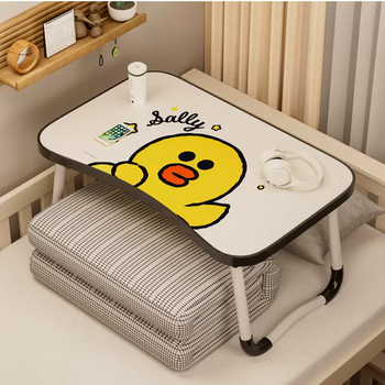 Yusenyi bed small table for dormitory students to learn and write foldable cartoon small table laptop stand bed (line hot sally chicken) flat style