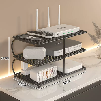 Yusenyi wifi router storage rack tv set-top box storage bracket wireless optical cat socket organization and placement bracket classic black (3 layers) classic black (3 layers)