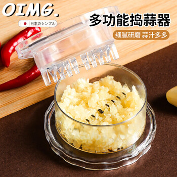 Oimg japanese garlic smasher manual garlic stirrer garlic press garlic press kitchen ginger garlic grinder multi-function garlic pounder 1 pack fine garlic paste