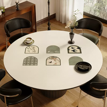 Yusenyi french medieval style round table mat waterproof and oil-proof no-wash advanced guest dining room round table mat anti-scalding ye zhuanyan shake diameter 110cm
