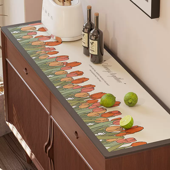 Yusenyi entrance cabinet tablecloth view cabinet table mat water-oil disposable leather mat sideboard shoes counter top cover cloth peanut rich tulip customized 50p