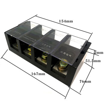 Fj6/jht-2504 three-phase four-wire four-in and four-out terminal block high current 250a junction box junction box