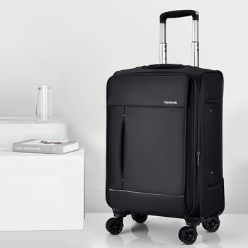 Hanker large capacity luggage trolley bag women's business boarding bag bad travel bag men's travel storage box equipment student black upgraded version 22 inches / suitable for 5-7 days midway travel