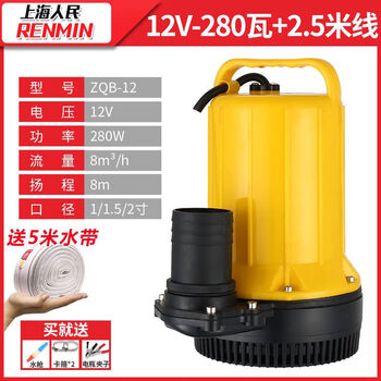 Tmjd miss shanghai people's 12v24v48v60v72v dc submersible pump water pump corrosion-resistant brush car electric sn3170 12v280 watt 2.5 meters wire 2 inch mouth