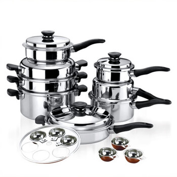 Amway queen wok 21-piece combination stainless steel soup fry twenty-one piece frying pan