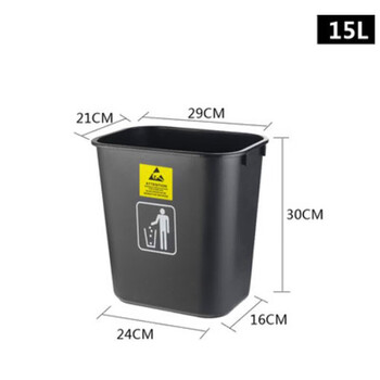 Anti-static trash can esd dust-free purification industrial electronic plastic waste storage barrel black 40l square 60 15l without cover damaged replacement