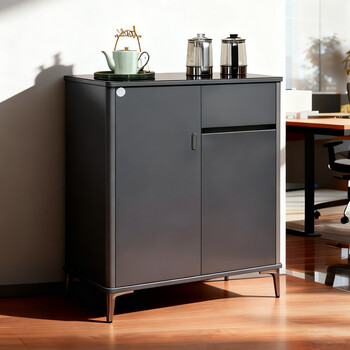 Tea bar machine for home use with refrigerator, disinfection and refrigeration 2025 new high-end office smart water dispenser sideboard jeju gray hot and cold two-door refrigerated tea bar machine