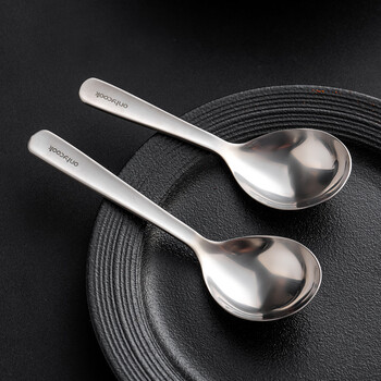 Onlycook316l stainless steel spoon frosted table spoon food grade children's eating spoon spoon household tableware large 1 piece 316l sanded big head table spoon