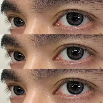 Natural beauty men's color contact lenses for half a year disposable 2 pieces small large diameter natural comfortable eye-free color contact lenses for boys asian prince 14.5 (free care solution + lens case) 0 degree