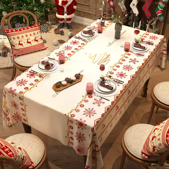 Yusen yi oil christmas tablecloth plaid new year atmosphere red desktop table flag theme party table decoration cloth childlike surprise night 140x140cm