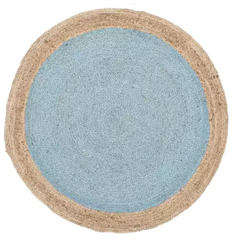 Yusenyi india hand-woven round colored hemp floor mat living room light luxury high-end entry door rocking chair tatami carpet light blue imported from india 150 pieces diameter 150cm