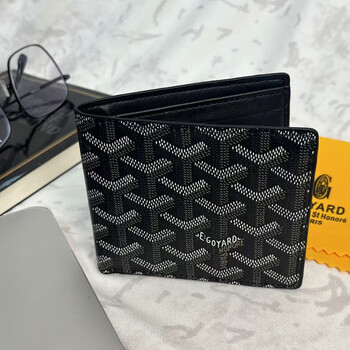 Goya card bag new wallet printed short multifunctional folding wallet thin business wallet fashionable and versatile men black