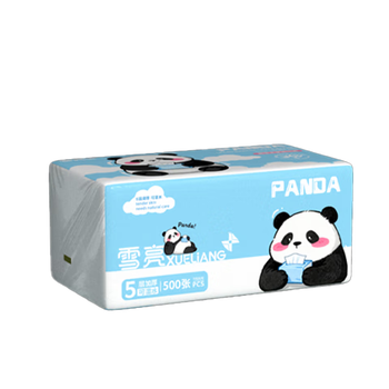 Xueliang panda flexible skin-friendly tissue paper 500 sheets large pack thickened household paper facial tissue household toilet paper 5 layers 500 sheets * 1 pack
