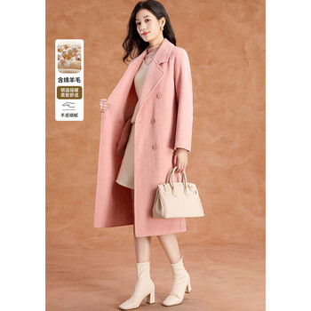 Kebel high-end double-sided woolen coat for women 2025 new autumn and winter temperament loose plaid mid-length coat m