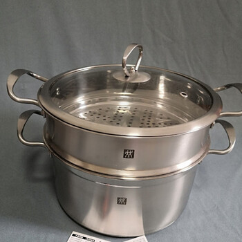 Zwilling german large steamer one-piece extra thick three-layer 304 steamer stew soup and porridge household stainless steel steamer stew pot pot + steam + lid 26cm