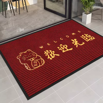 Yusenyi welcome door mat welcome carpet office hotel store door entry mat non-slip commercial dark pattern lucky cat welcome 120x200cm