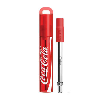 Beyzk coca-cola drinking straw portable retractable folding environmentally friendly 304 stainless steel straw silicone mouth zoku pocket straw-coca-cola joint model with small brush