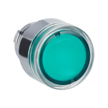 Schneider flat head button head with light, red, green, white, yellow and blue, spring return flat head button head, green zb2bw33c