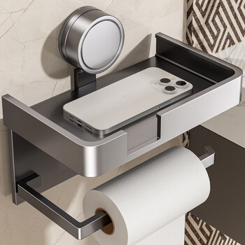 Baihan bathroom suction cup paper roll holder toilet paper storage rack toilet paper box tissue box punch-free bathroom pendant