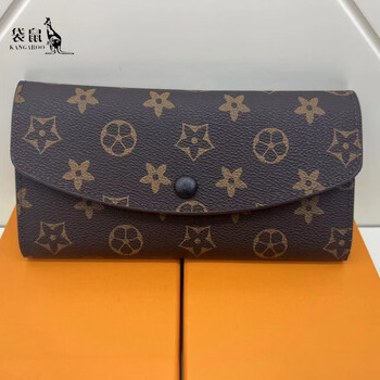 Kangaroo leather clutch 2025 new women's wallet fashion multifunctional retro long coin purse peas coin clip black single product wallet