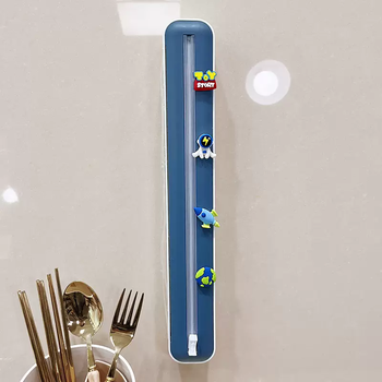 Yusenyi kitchen plastic wrap cutting artifact household cute cartoon creative magnetic cutting machine plastic bag cutting box blue ty blue member blue arrow earth plus 1 roll of plastic wrap