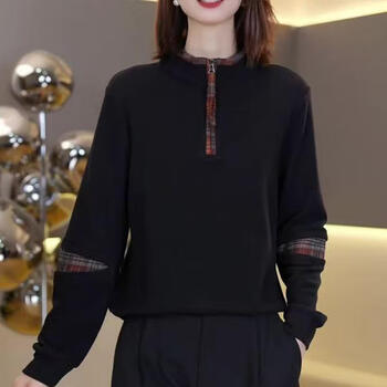 25 new autumn and winter fashionable bottoming shirt for women, fashionable, slim and versatile, velvet warm top, brown 2xl (recommended 110-125 catties)