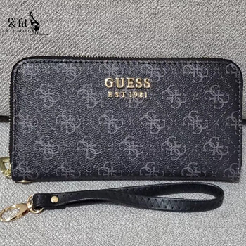 Kangaroo women's wallet card holder 2025 new multifunctional card slot simple long zipper large capacity change black