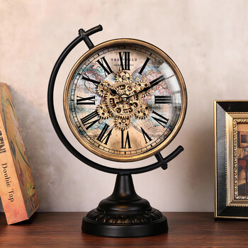 Zunell american retro living room mechanical clock 2026 tabletop home high-end clock and watch ornaments desktop display european gear mechanical clock
