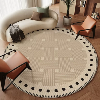 Yusenyi round carpet new style french high-end living room sofa coffee table blanket computer swivel chair bedroom bedside floor mat encounter round 180 pieces diameter 180cm (easy to care for)