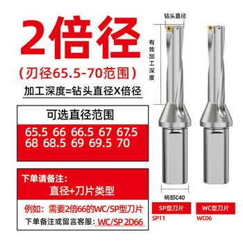 U drill tool bar lathe wc type peach blade sp type flat bottom small diameter fast drill bit hole u drill violent drill 2d65 points 570wcsp