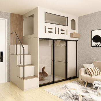 Shantou lincun hong kong whole house custom-made integrated tatami wardrobe bed one-bedroom to two-bedroom partition bed small apartment children's bunk bed 50 payment