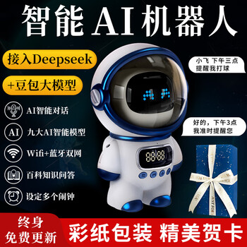 Xiwu boys' birthday gift, boyfriend, brother, girl's 18-year-old coming-of-age gift, creative and practical black technology smart ai robot speaker for new year's gift to children, upgraded astronaut ai deepseek bean bag, colored paper + greeting card