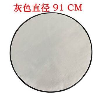 Outdoor picnic mat, fireproof cloth, barbecue grill floor mat, heat insulation, flame retardant, high temperature resistant fiberglass silicone fire extinguishing blanket, gray round diameter 91cm (36 inches)