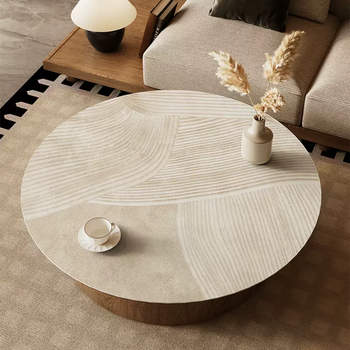 Yusenyi wabi-sabi style coffee table table mat round high-end round tablecloth pvc waterproof, oil-proof and scald living room dining table new product to be launched 1 diameter 130cm