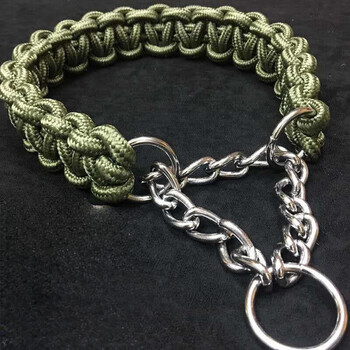 Clcey large dog german shepherd p golden retriever dog collar anti-off chain horse dog dog explosion-proof labrador army green two in total xl (neck circumference 50-60cm recommended weight 70-120 catties