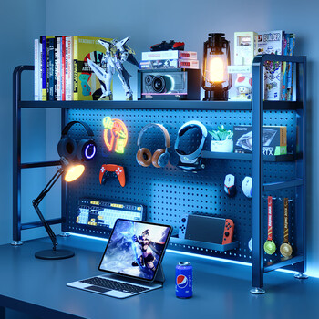 Shanshan wood art desktop storage rack hole board table bookshelf desk multi-layer storage rack gaming table punch-free organizing rack