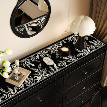 Yusen yi classy dining side counter top protection mat mid-century style cuttable tv cabinet table mat black entrance shoe cabinet malm nf60093 40x160cm