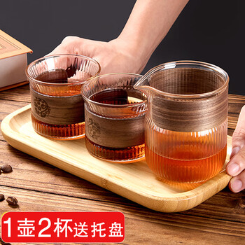 Ershanji coffee sharing pot hand-brewed coffee set glass brewing pot hanging ear coffee cup cold quenching pot high temperature resistance evaluation cup 1 pot 2 cups coffee sharing pot + tray