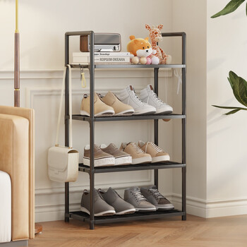 Anya shoe rack simple home entrance dormitory indoor multi-layer storage rental house shoe rack black 4 layers