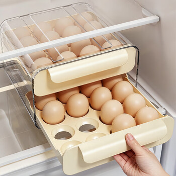 Youqin refrigerator egg storage box crisper kitchen organization artifact rack egg box special drawer egg box double layer can store 32 eggs