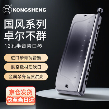Kongsheng (kongsheng) 12-hole chromatic chinese-style harmonica adult professional performance-level student entry-level mo yuyao c key (black)