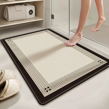 Yusenyi bathroom diatom mat water floor bathroom soft suction mud anti-slip toilet table rubber mat washing feet rectangular hemp indifferent time 8-45x70cm thick 6mm (edged - massive water absorption