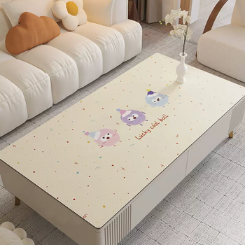Yusenyi cream style coffee table table mat leather tablecloth waterproof and oil-proof anti-scalding no-wash coffee table mat living room coffee table leather dopamine candy 60x60cm