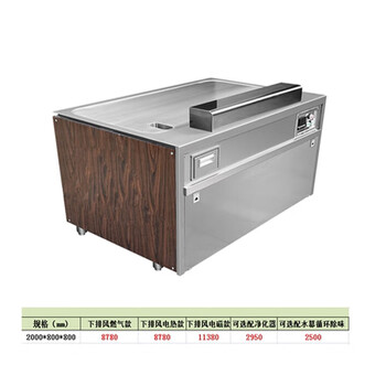 Tanbeiman commercial japanese teppanyaki equipment electric heating electromagnetic hotel restaurant large commercial griddle without exhaust 1000*800*800 220v/380v lower exhaust 2000*800*800220v/380v
