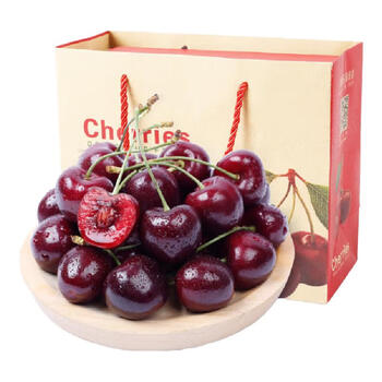 Guoguoxi chilean cherries imported fresh seasonal fruit 4kg (net weight) with box 5kg super big mac 4j grade 32-34mm|cold chain freshness lock