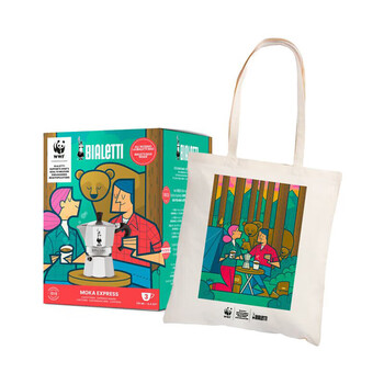 Bialetti moka pot italian coffee pot coffee machine home camping original imported wwf special edition 3 cups